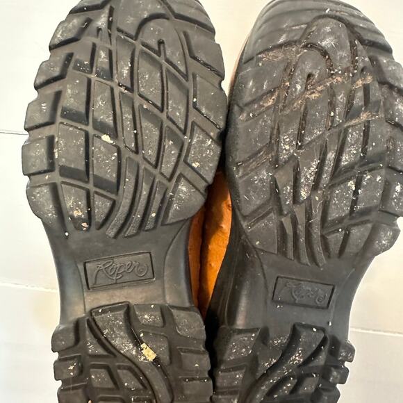 Roper Ostrich Western Loafer Clog Tan leather slip on mens 7.5 womens 9.5 - Picture 5 of 7